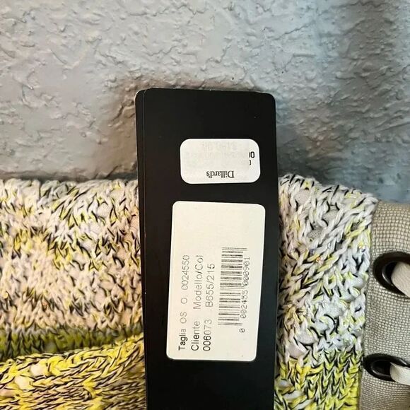 Tricot Chic Nwt Handmade Italy Taglia Jacquard Knit Clutch and Crossbody Fringe - Picture 3 of 7